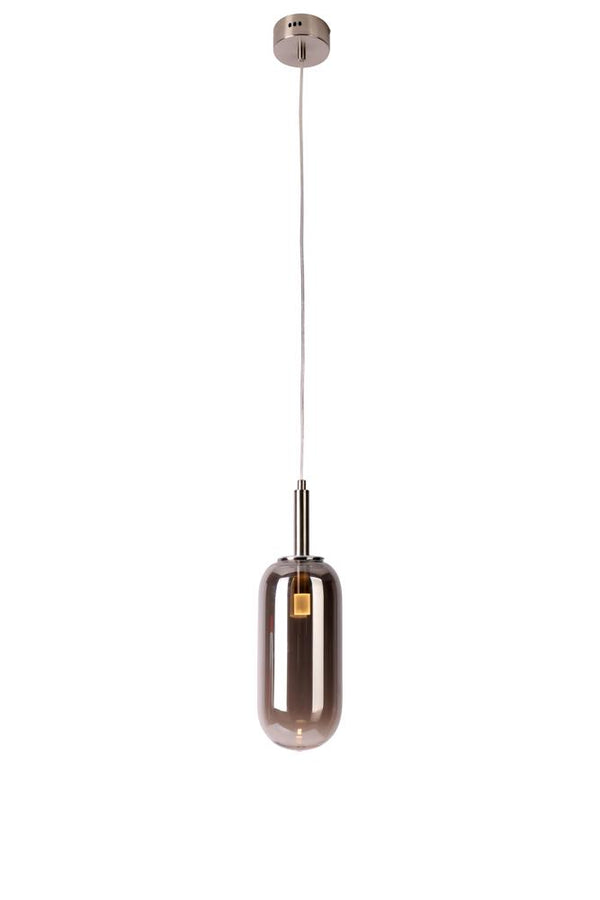 Suspension LED Fiuggi argentée, verre