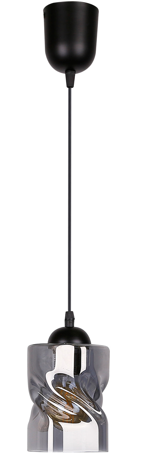 Suspension Felis noire, verre, L 10 cm
