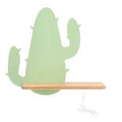 Applique murale LED Cactus 2 pour chambre d'enfant verte, bois