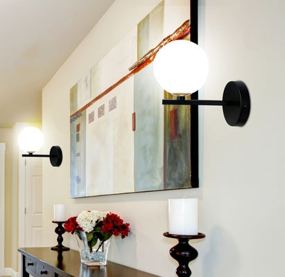 Applique murale Kama noire, verre