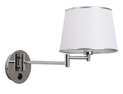 Applique murale Lawa chromée et blanche, tissu