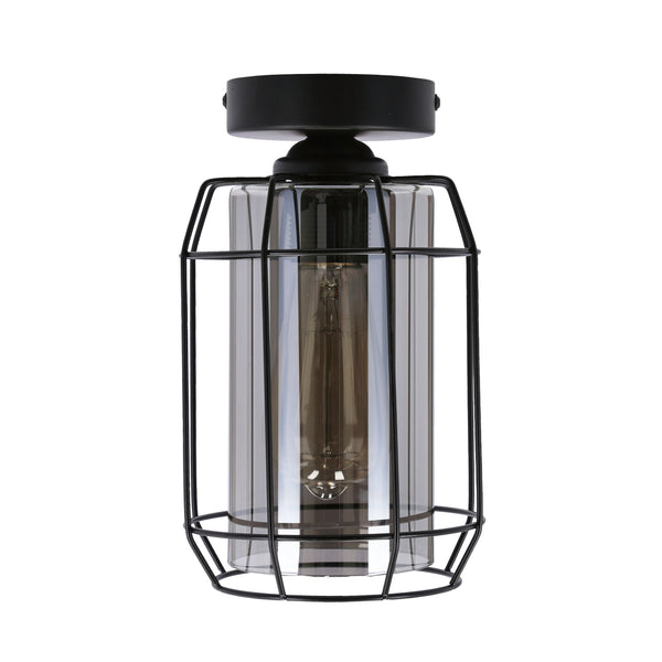 Plafonnier Jonera fumé, verre
