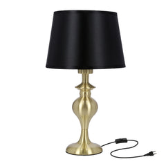 Lampe à poser Prima dorée, tissu