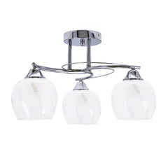 Plafonnier Prego 3 lumières chromé et transparent, verre