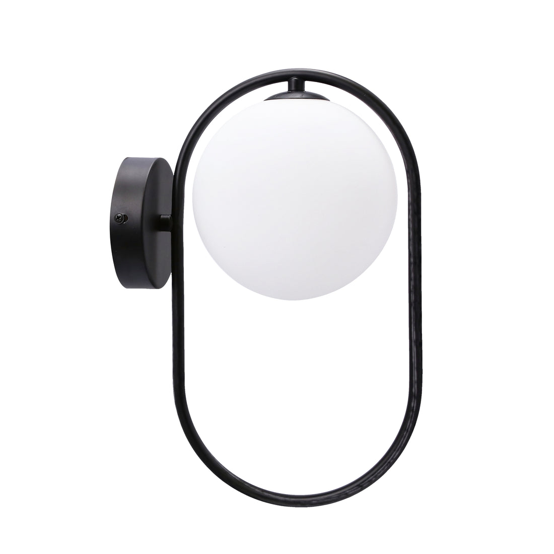 Applique murale Cordel noire, verre, P 15 cm