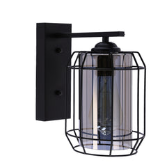 Applique murale Jonera fumée, verre, L 23 cm