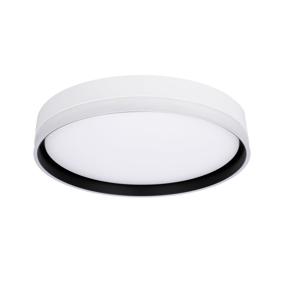 Profil du plafonnier cylindrique blanc avec bord inférieur noir