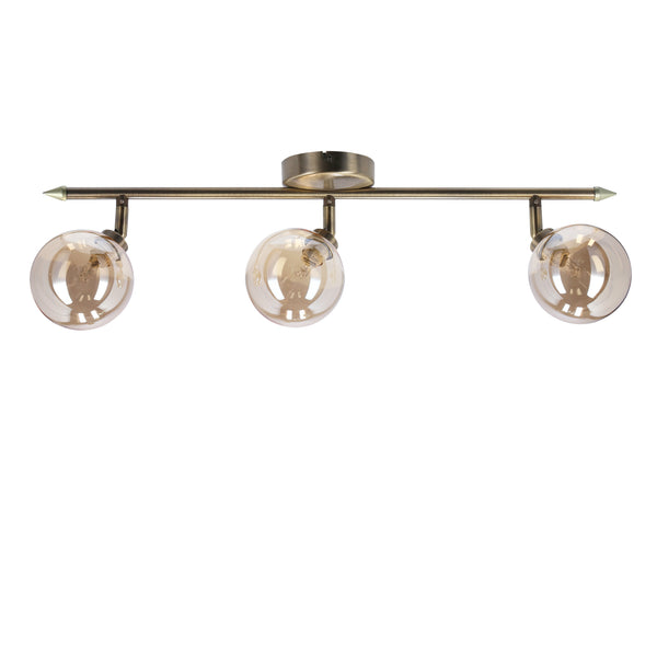 Plafonnier Rodia 3 lumières ambré, verre