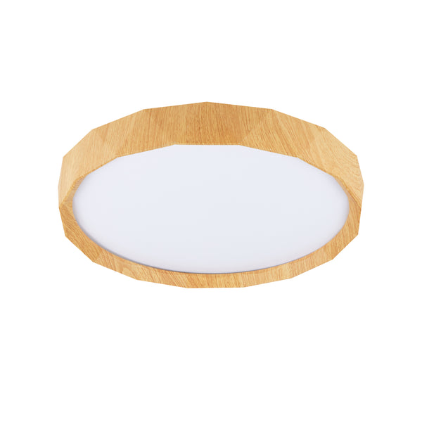 Plafonnier LED Cadix blanc et bois
