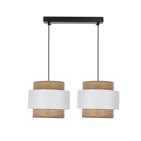 Suspension Forni 2 lumières marron, tissu