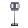 Lampe à poser Hare argentée, tissu