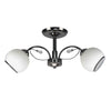 Plafonnier Pearl 2 lumières noir et blanc, verre