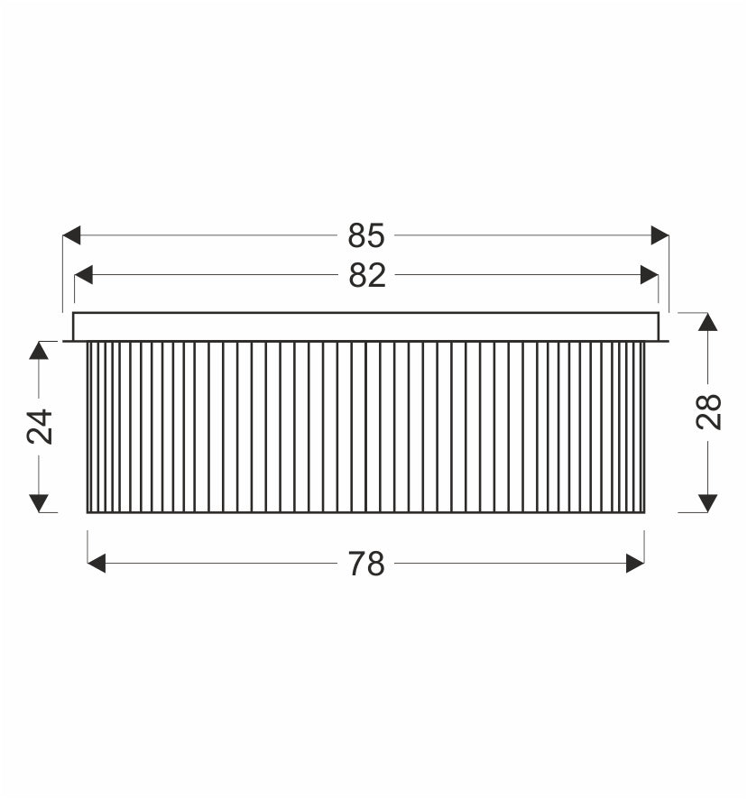 Schéma de dimensions montrant le diamètre de 85 cm et la hauteur