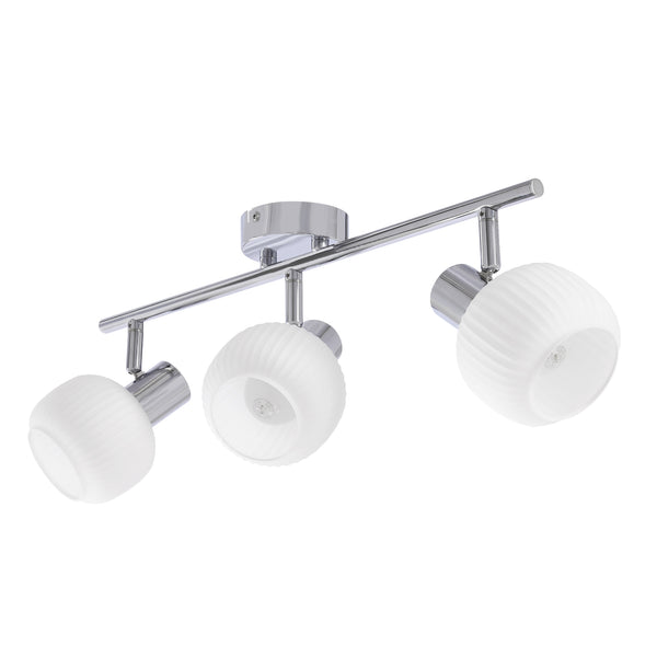 Plafonnier Andrus 3 lumières argenté, verre