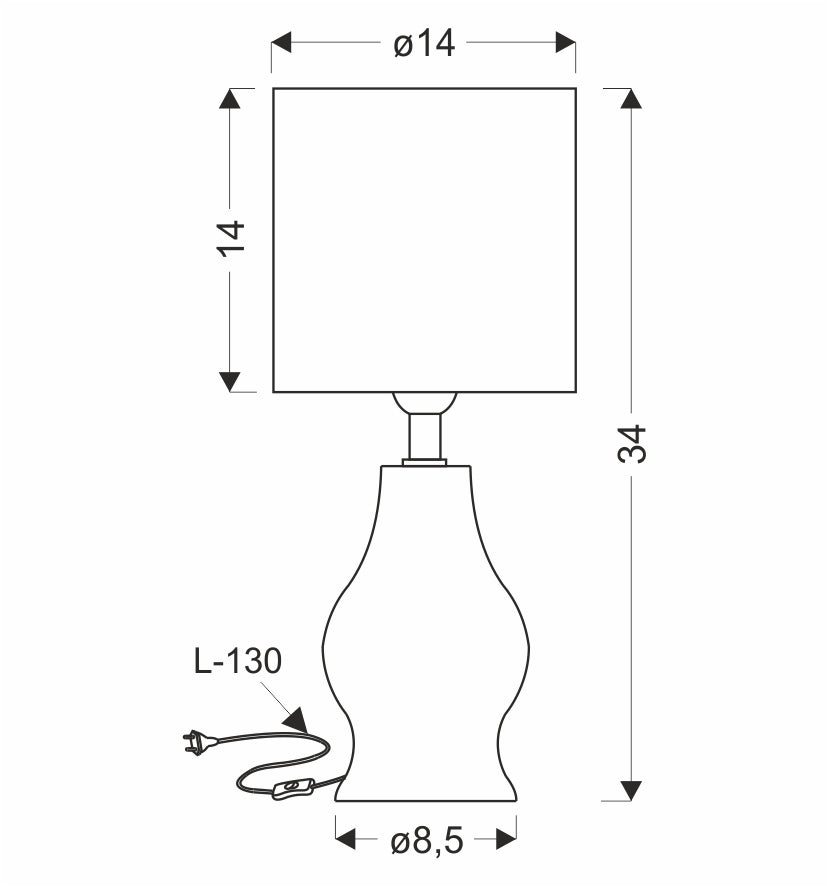 Lampe à poser Navia beige, tissu