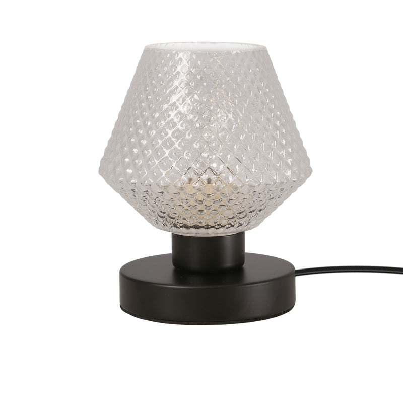 Lampe à poser Reni noire, verre