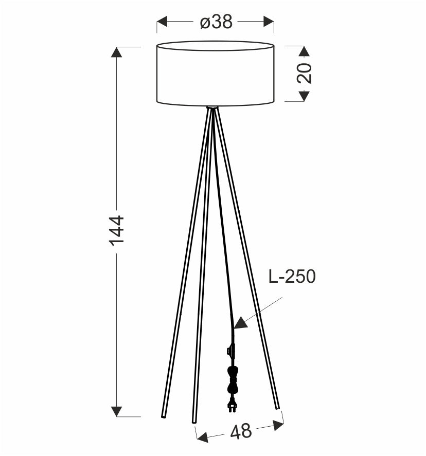 Lampadaire Mossi doré, tissu