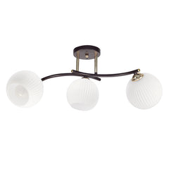 Plafonnier Calmo 3 lumières noir, verre