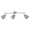 Plafonnier Estello 3 lumières argenté, verre, L 68 cm