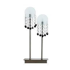 Lampe à poser Luxor 2 lumières chromée, verre