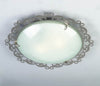 Plafonnier Casablanca 2 lumières nickel satiné, verre, Ø 38 cm