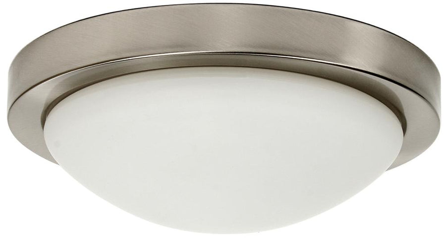 Plafonnier Roda 2 lumières nickel satiné, verre