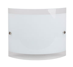 Applique murale Nova Plate nickel satiné, verre, H 25 cm