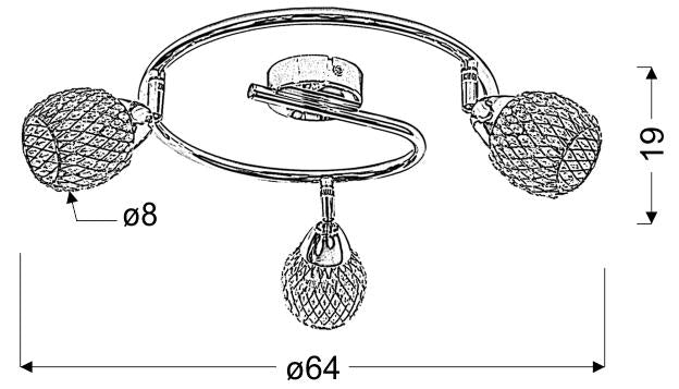 Luminaire plafonnier | Spiral Chromé