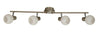 Plafonnier Avila 4 lumières nickel satiné, verre, L 91 cm