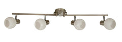 Plafonnier Avila 4 lumières nickel satiné, verre, L 91 cm