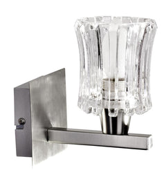 Applique murale Ibiza nickel satiné, verre