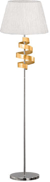 Lampadaire Denis chromé et doré, tissu