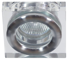 Spot encastrable SK-82 carré chromé et transparent, verre