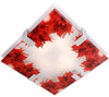 Plafonnier Rapsody 2 lumières rouge, verre, L 30 cm