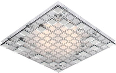 Plafonnier Mosaic 2 lumières argenté, verre