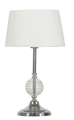 Lampe à poser Fero chromée et verte, tissu