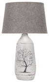 Lampe à poser Walia 1 grise, tissu