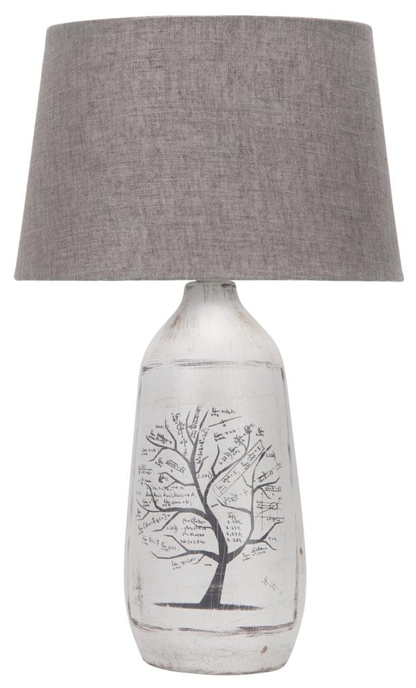 Lampe à poser Walia 1 grise, tissu