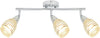 Plafonnier Jubilat 3 lumières argenté, verre, L 59 cm