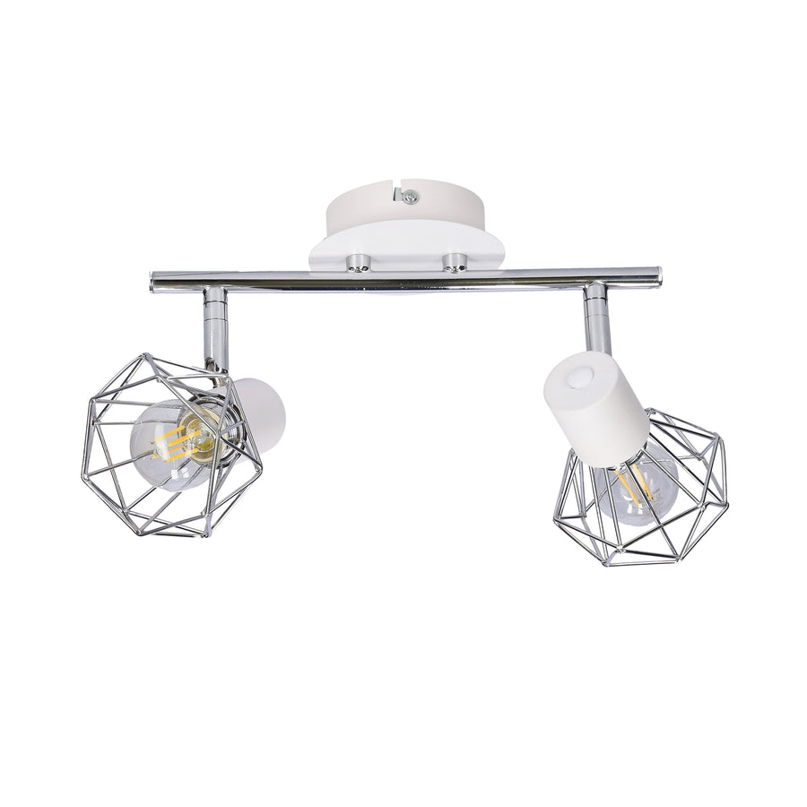 Second angle de vue, spots pivotés, capuchons blancs et grilles visibles