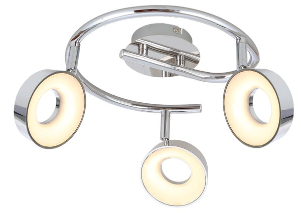 Plafonnier LED Isla 3 lumières chromé