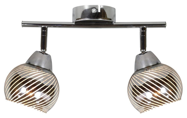 Plafonnier Fort 2 lumières chromé, verre