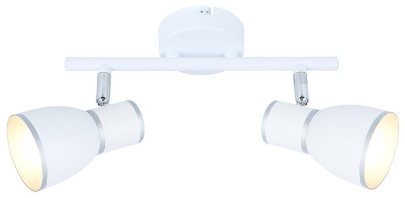 Plafonnier Fido 2 lumières blanc et chromé