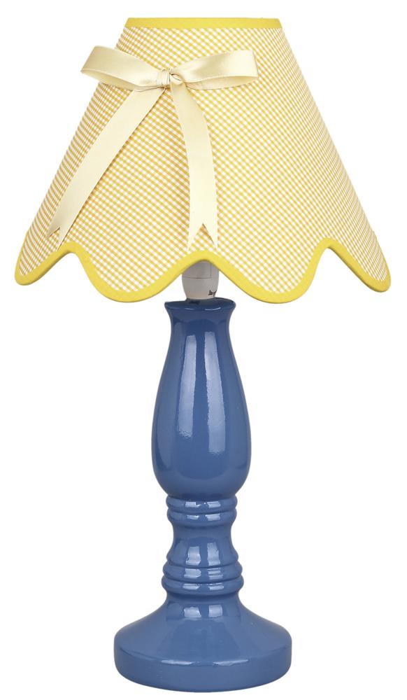 Lampe à poser Lola bleue et jaune, tissu