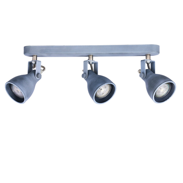 Plafonnier Ash 3 lumières gris mat, L 46 cm