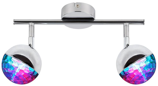 Plafonnier LED Party 2 lumières RGB chromé