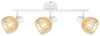 Plafonnier Atarri 3 lumières blanc, bois, L 58 cm