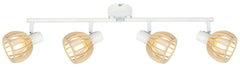 Plafonnier Atarri 4 lumières blanc, bois