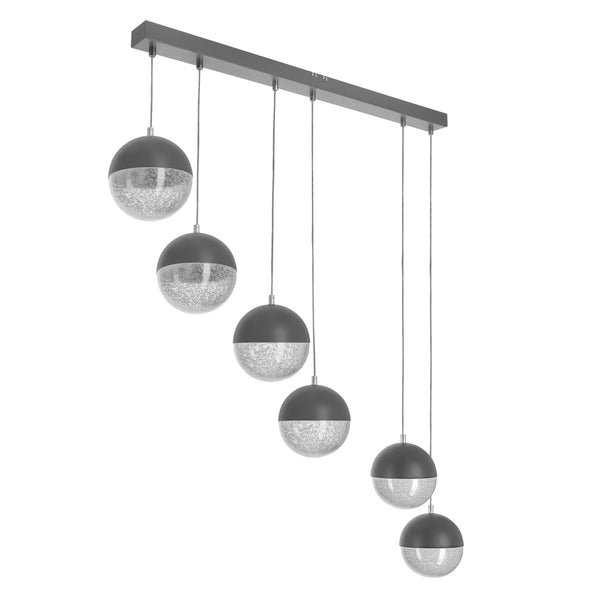 Lustre LED Furni gris, verre