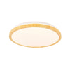 Plafonnier LED Gandava blanc et bois, L 38 cm
